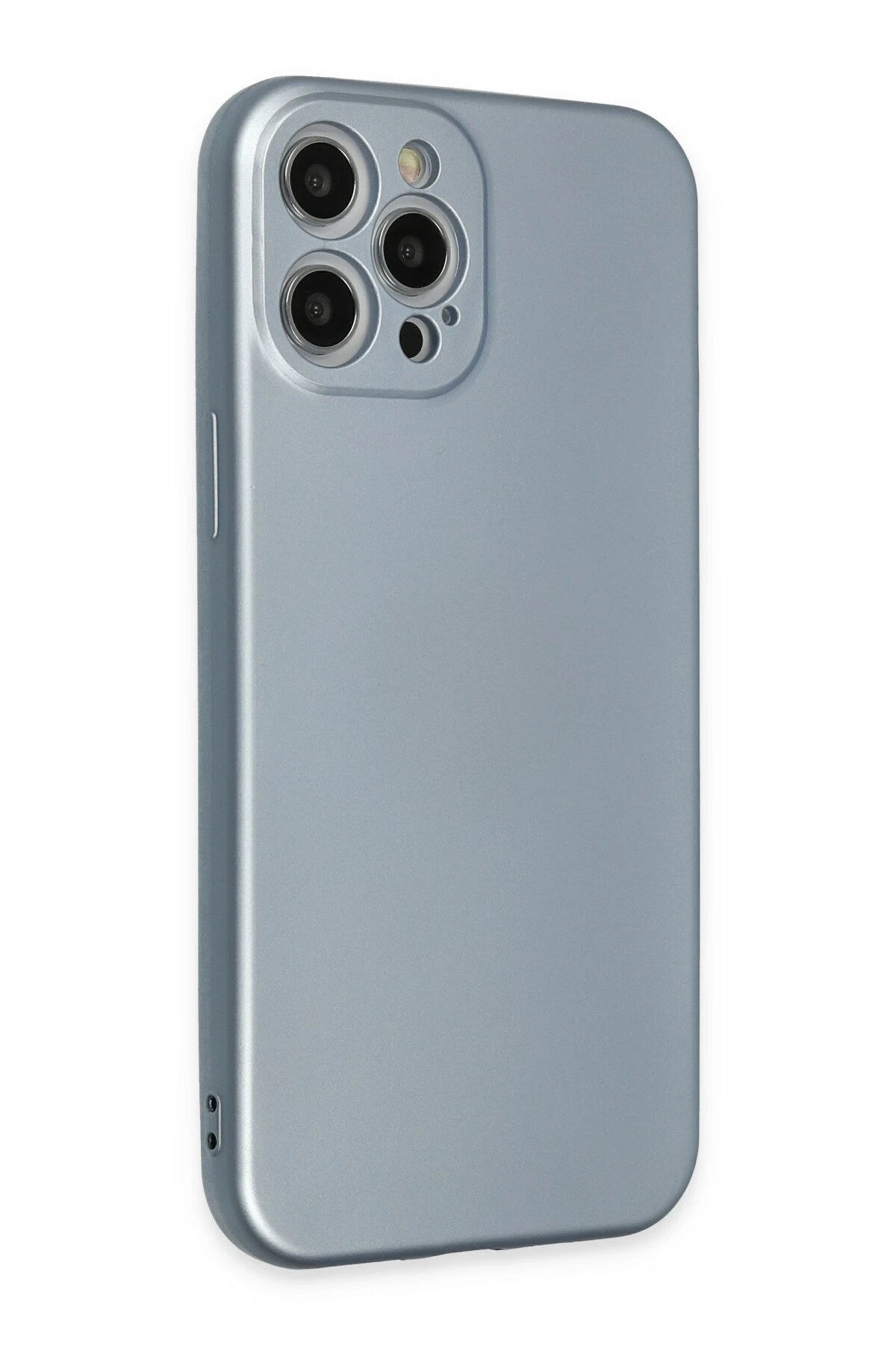 Newface iPhone 12 Pro Max Kılıf Nano içi Kadife Silikon - Sky Blue