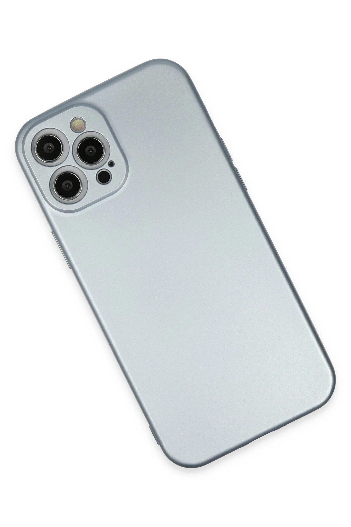 Newface iPhone 12 Pro Max Kılıf Nano içi Kadife Silikon - Sky Blue