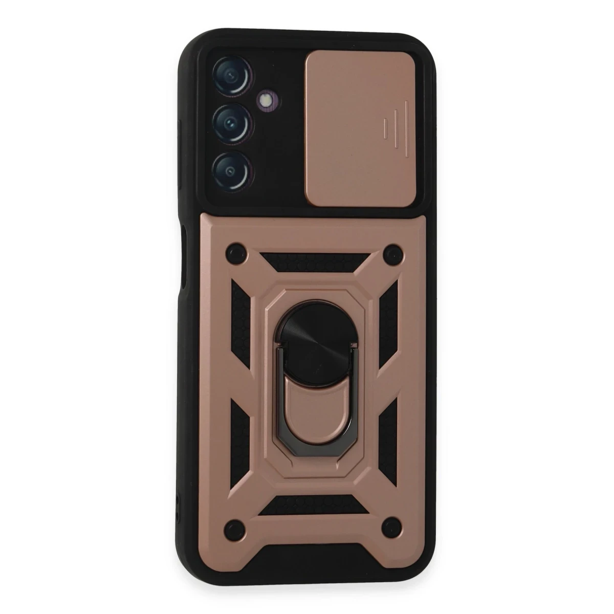 Newface Samsung Galaxy A14 4G Kılıf Pars Lens Yüzüklü Silikon - Rose Gold