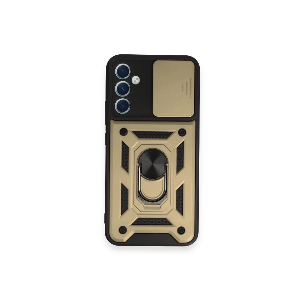 Newface Samsung Galaxy A54 5G Kılıf Pars Lens Yüzüklü Silikon - Gold