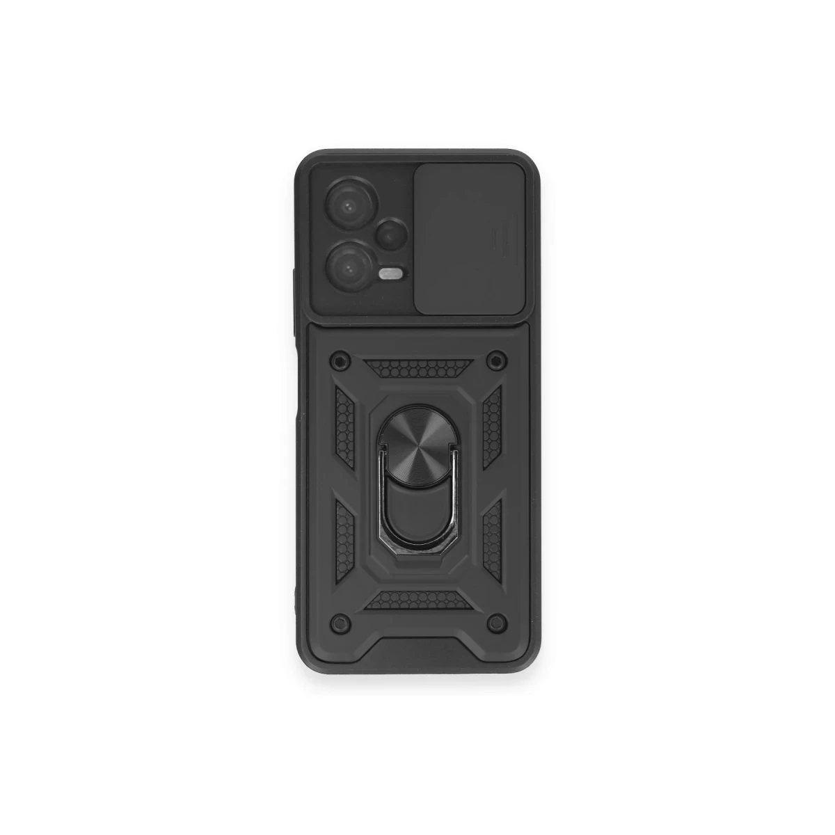 Newface Xiaomi Redmi Note 12 4G Kılıf Pars Lens Yüzüklü Silikon - Siyah