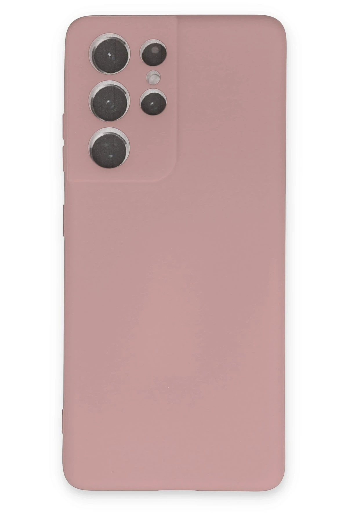 Newface Samsung Galaxy S21 Ultra Kılıf Nano içi Kadife Silikon - Pudra
