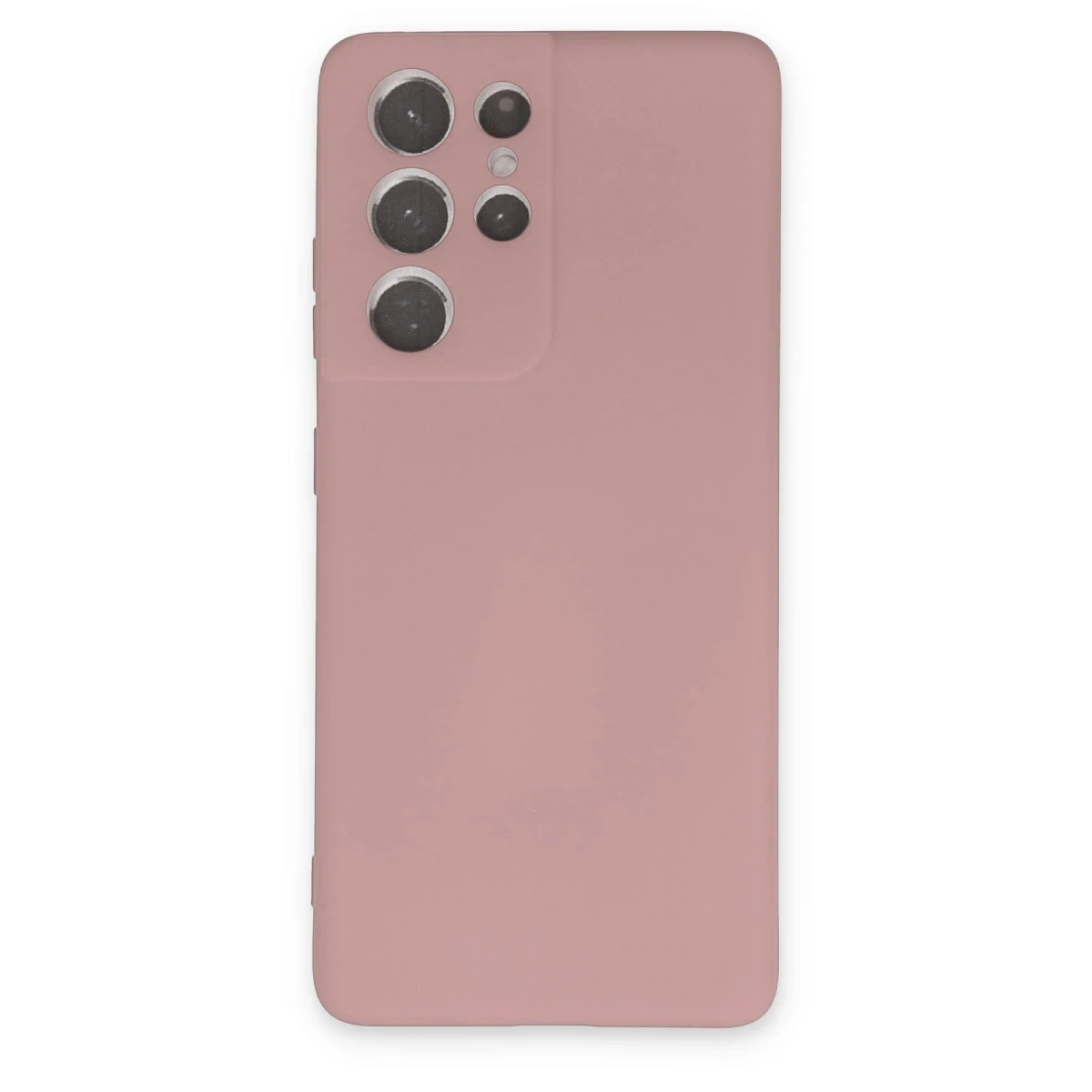 Newface Samsung Galaxy S21 Ultra Kılıf Nano içi Kadife Silikon - Pudra