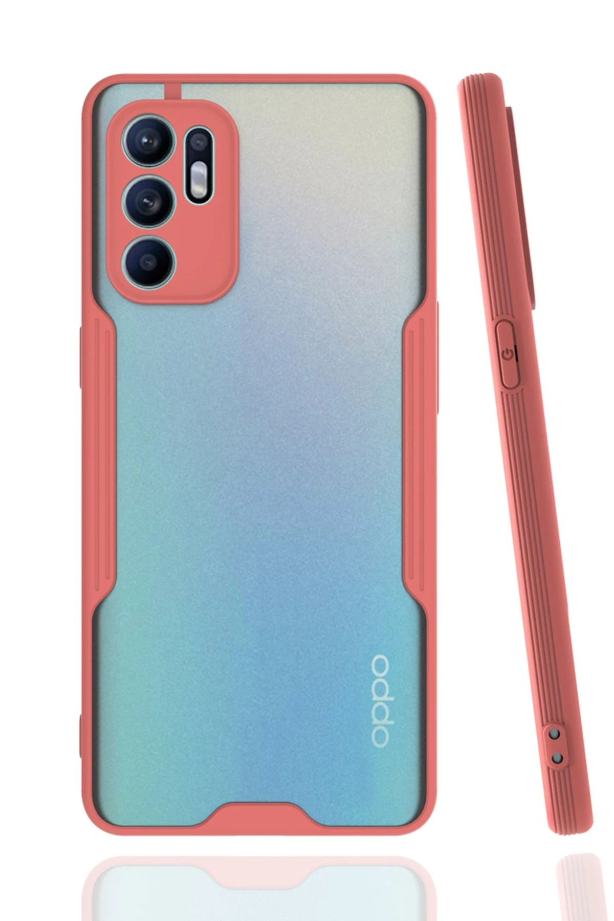 Newface Oppo Reno 6 Kılıf Platin Silikon - Pembe