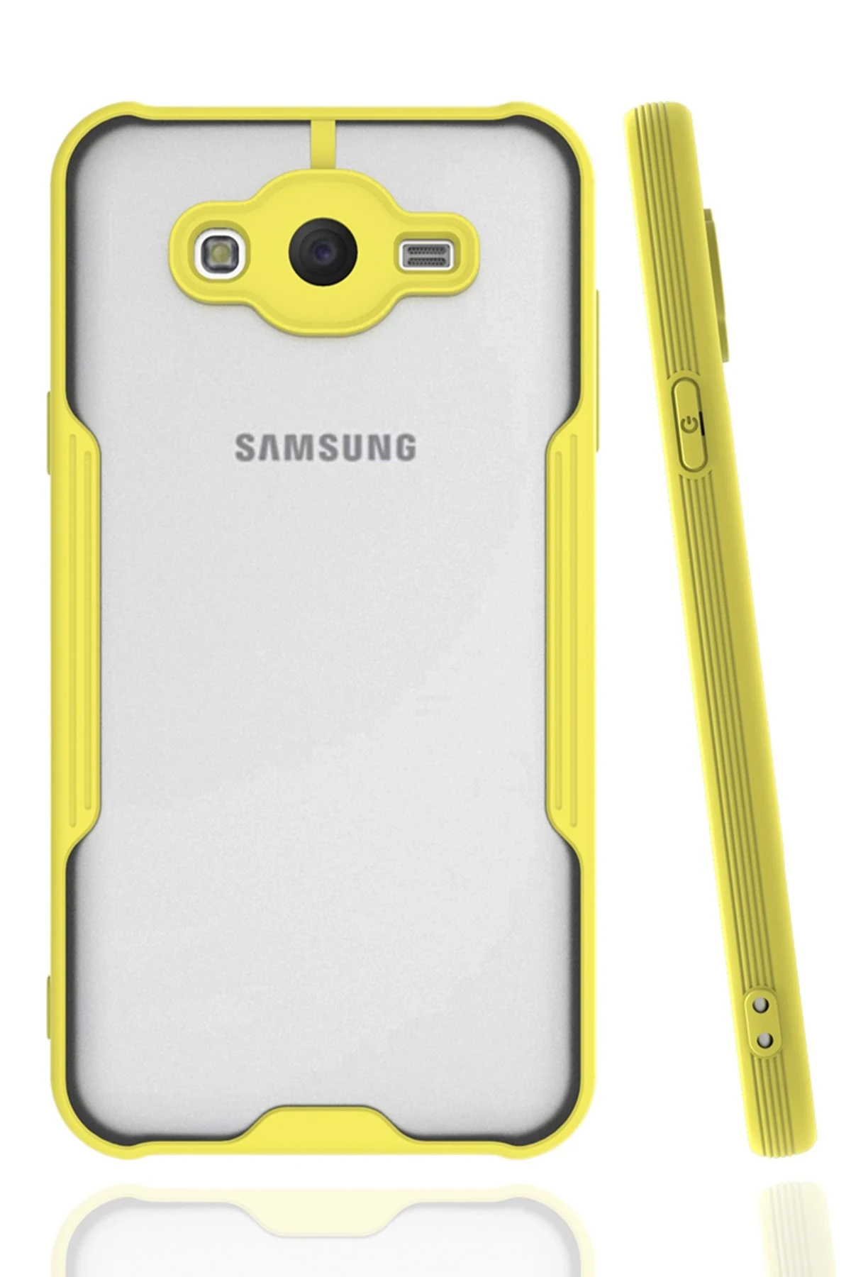 Newface Samsung Galaxy J7 Kılıf Platin Silikon - Sarı