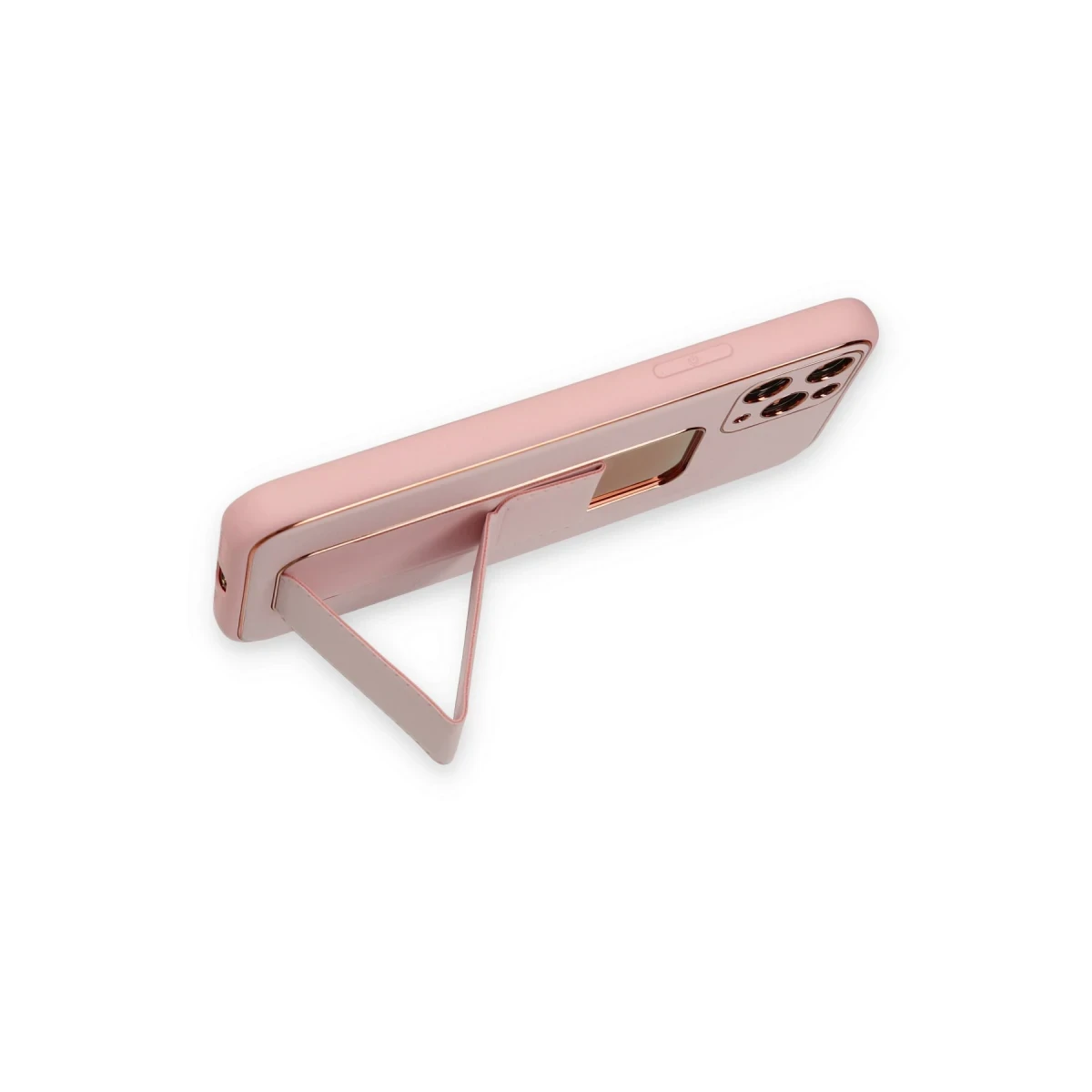 Newface Apple iPhone 11 Pro Kılıf Coco Deri Standlı Kapak - Pembe