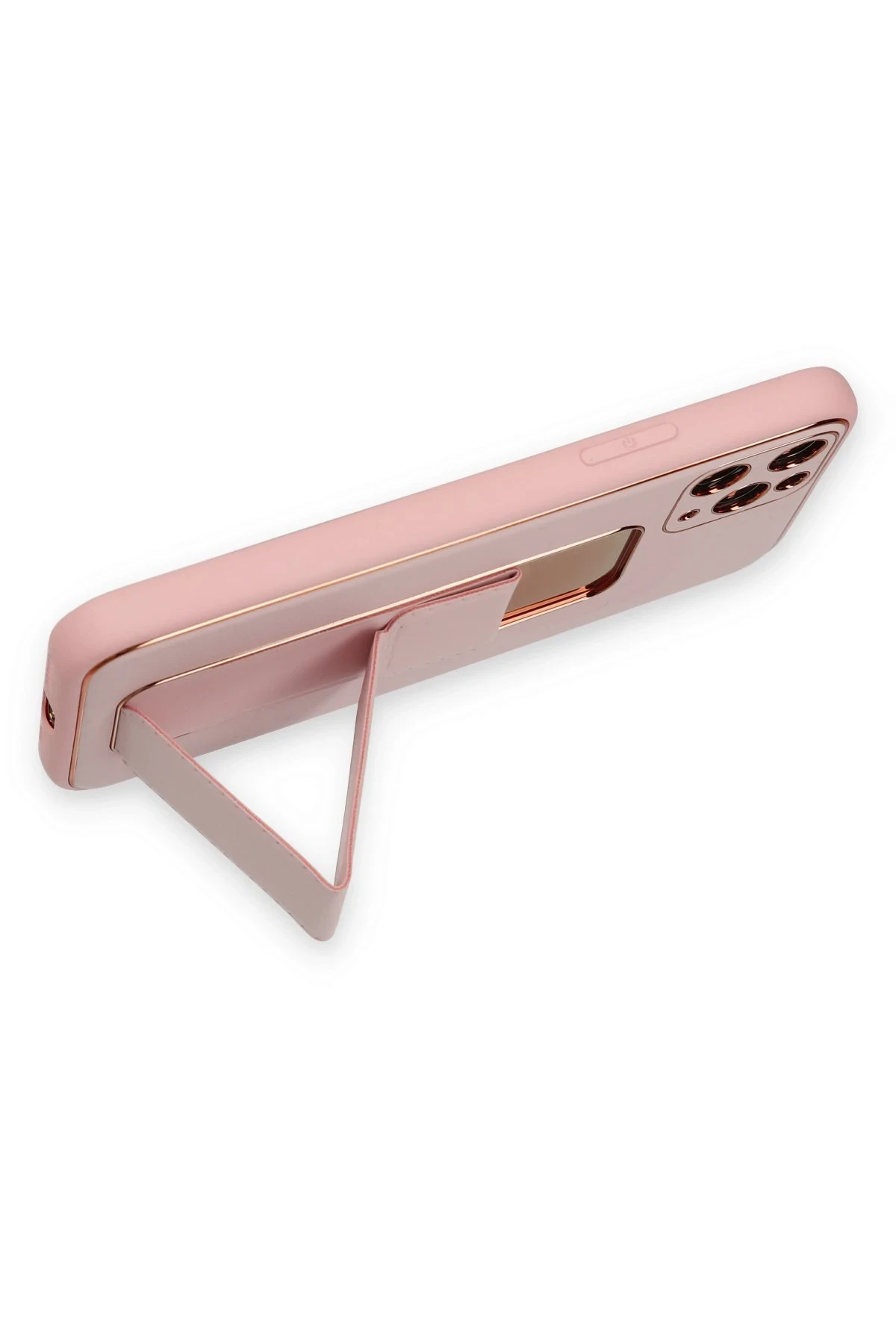 Newface iPhone 11 Pro Max Kılıf Coco Deri Standlı Kapak - Pembe
