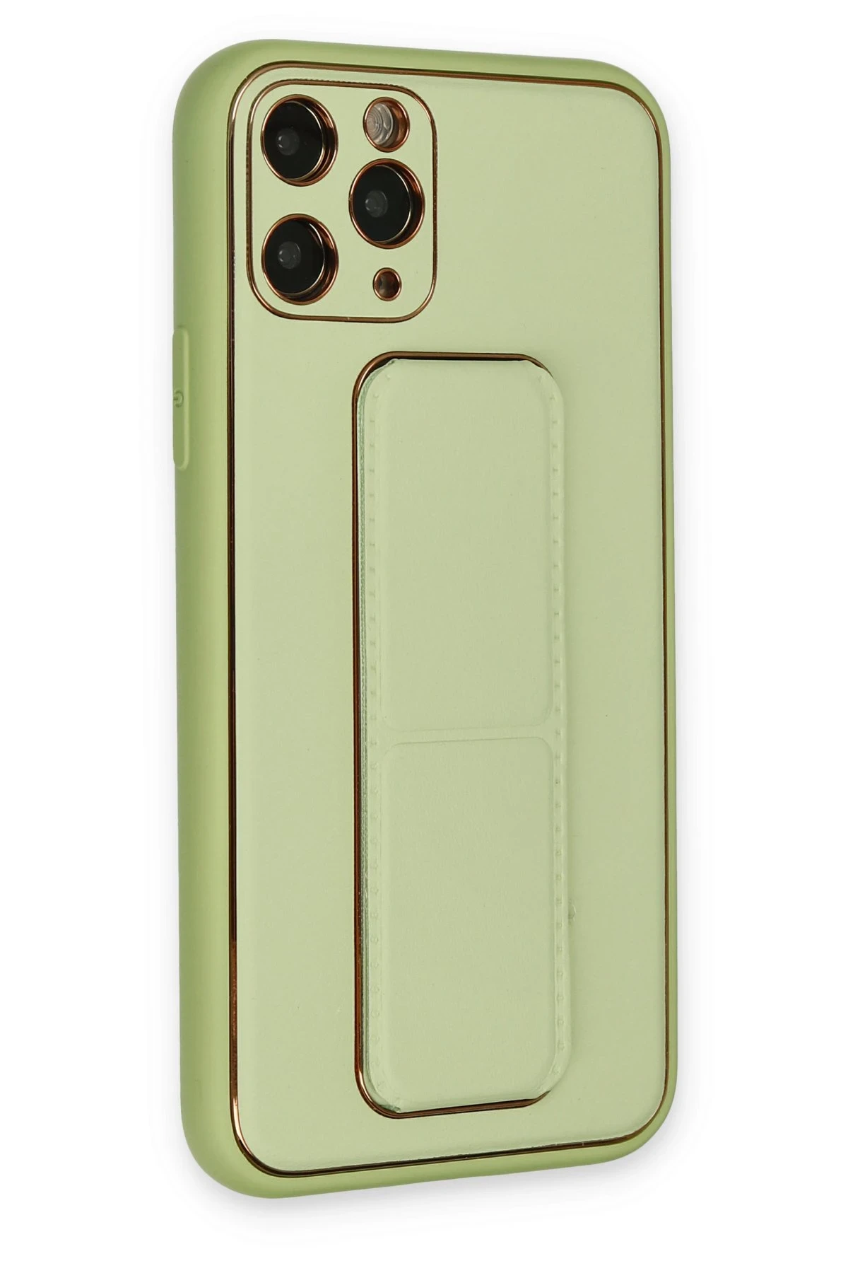 Newface iPhone 11 Pro Max Kılıf Coco Deri Standlı Kapak - Su Yeşili