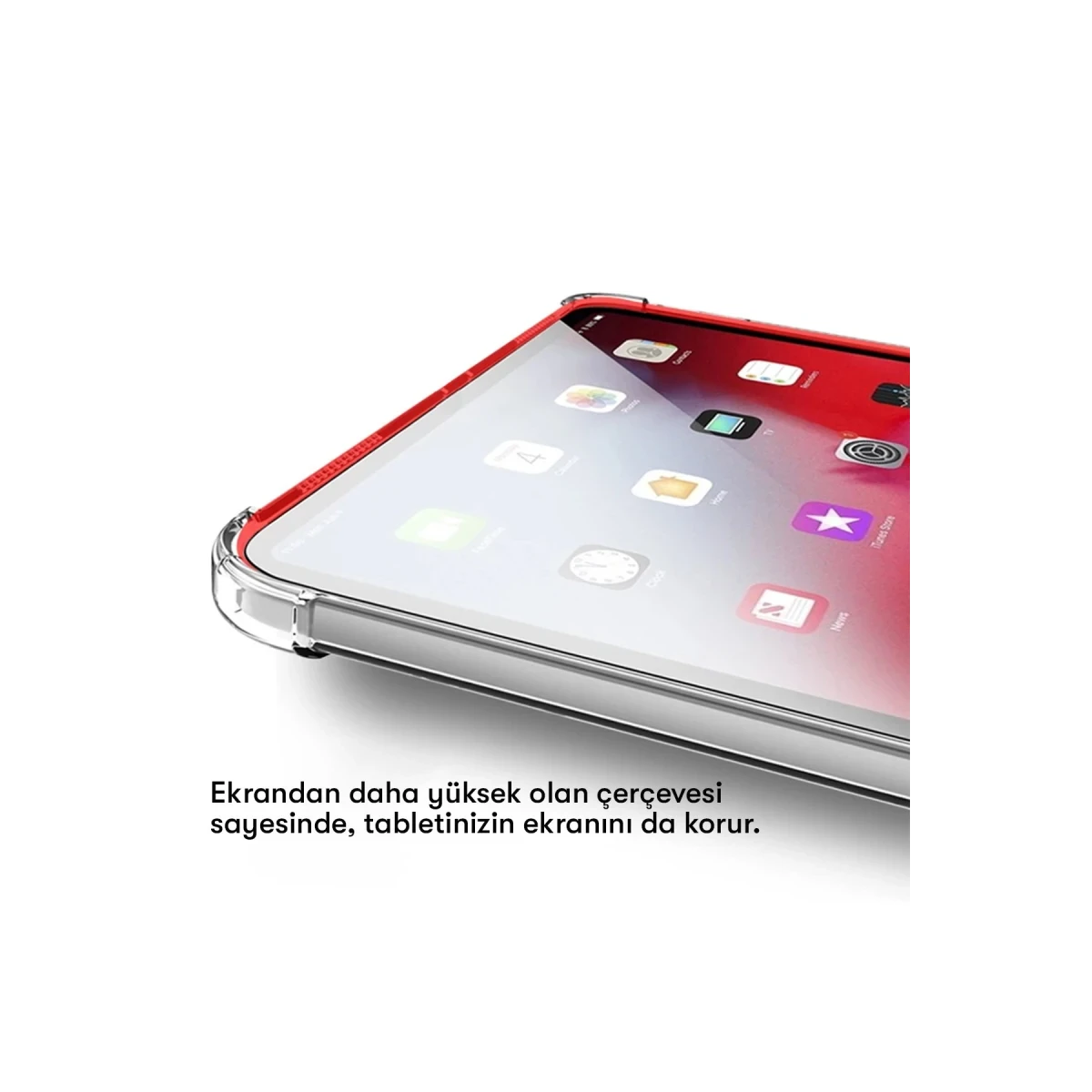 Newface Samsung Galaxy T737 Tab S7 FE 12.4 Kılıf Anti Shock Tablet Silikon - Şeffaf