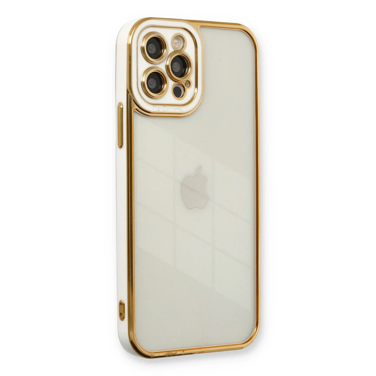Newface Apple iPhone 12 Pro Kılıf Liva Lens Silikon - Beyaz