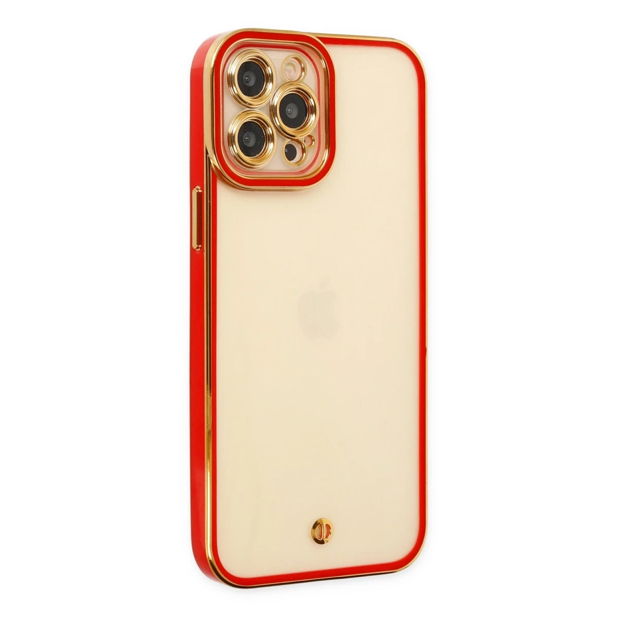 Newface Apple iPhone 12 Pro Kılıf Liva Lens Silikon - Kırmızı
