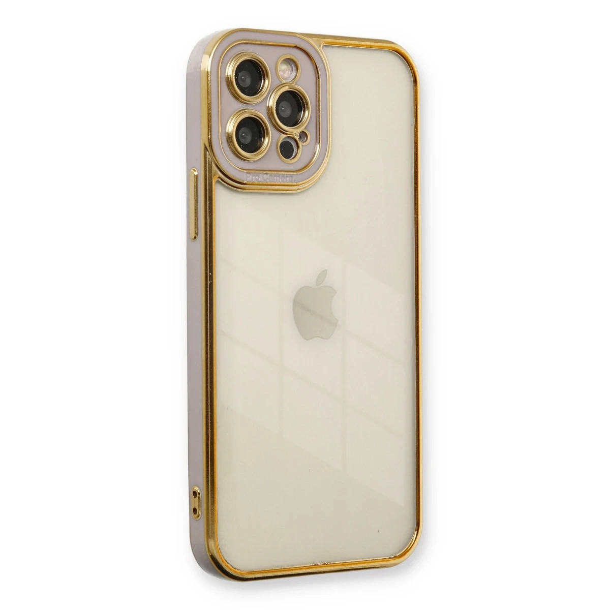 Newface Apple iPhone 12 Pro Kılıf Liva Lens Silikon - Lila
