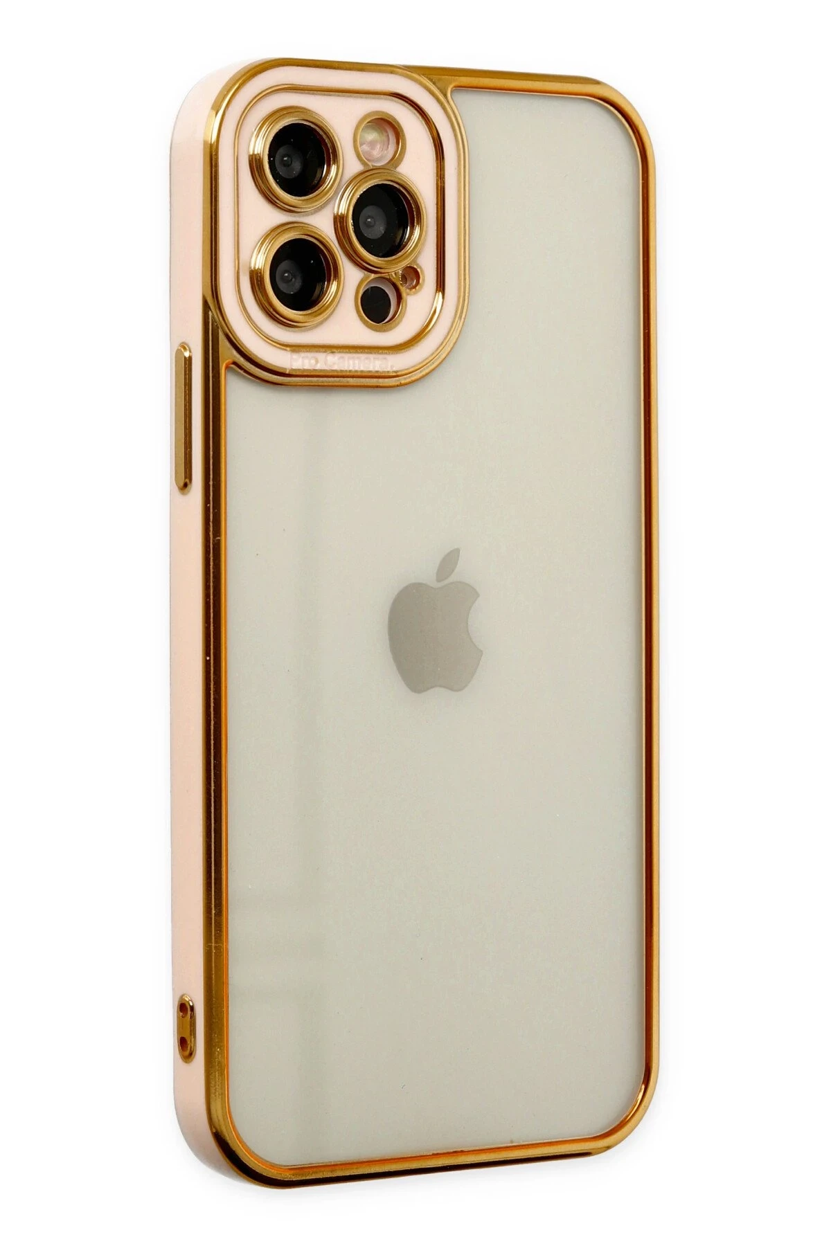 Newface iPhone 12 Pro Kılıf Liva Lens Silikon - Rose