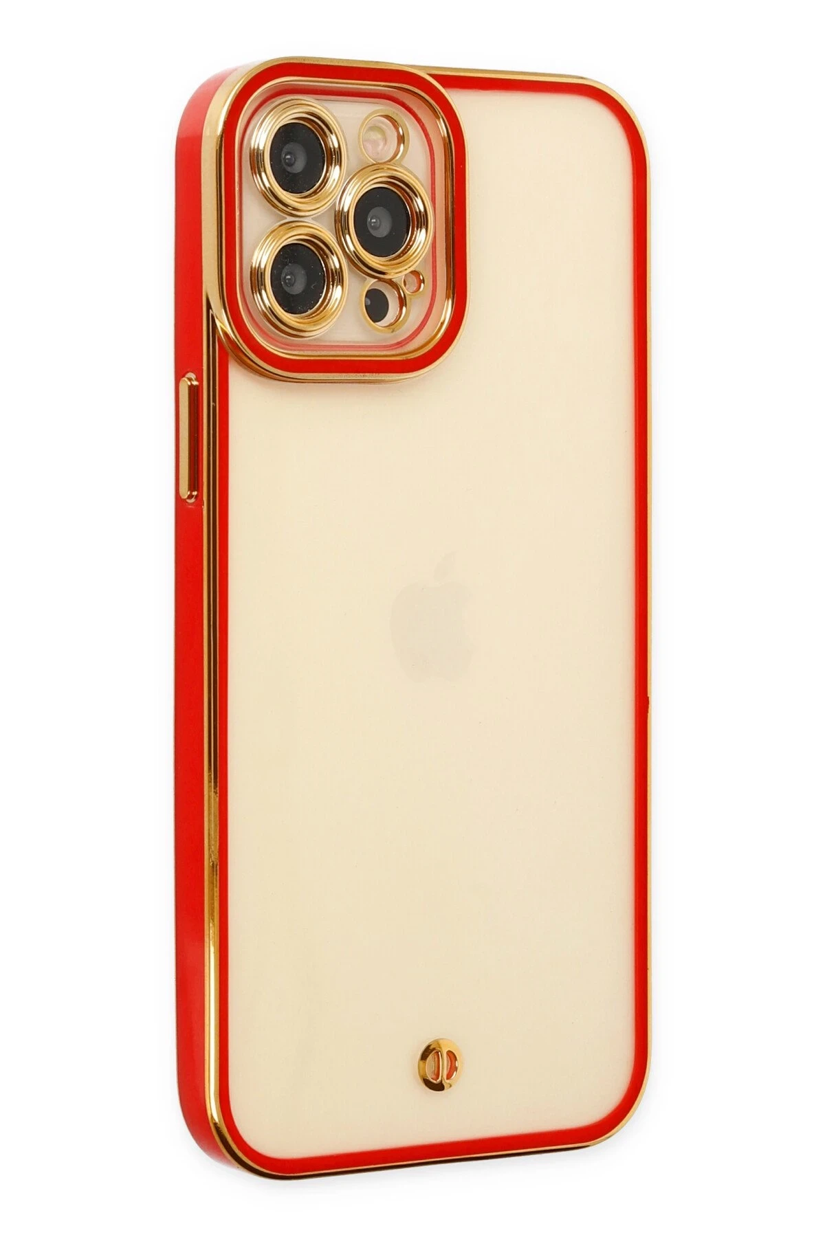 Newface iPhone 12 Pro Max Kılıf Liva Lens Silikon - Kırmızı