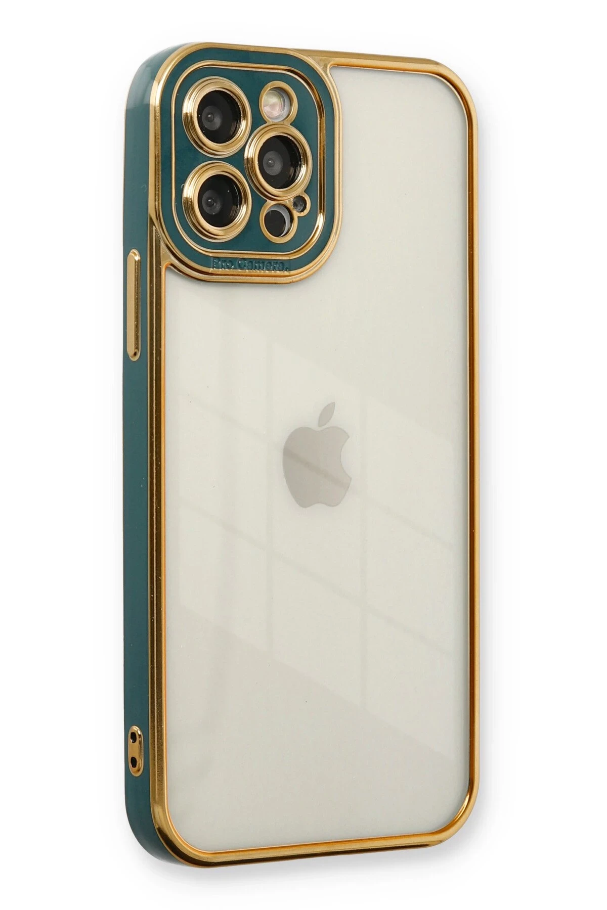 Newface iPhone 12 Pro Max Kılıf Liva Lens Silikon - Yeşil