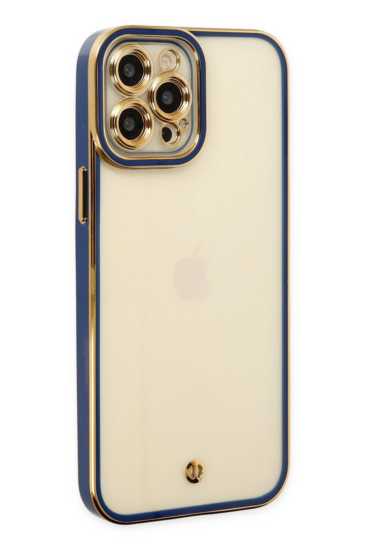 Newface iPhone 12 Pro Max Kılıf Liva Lens Silikon - Mavi