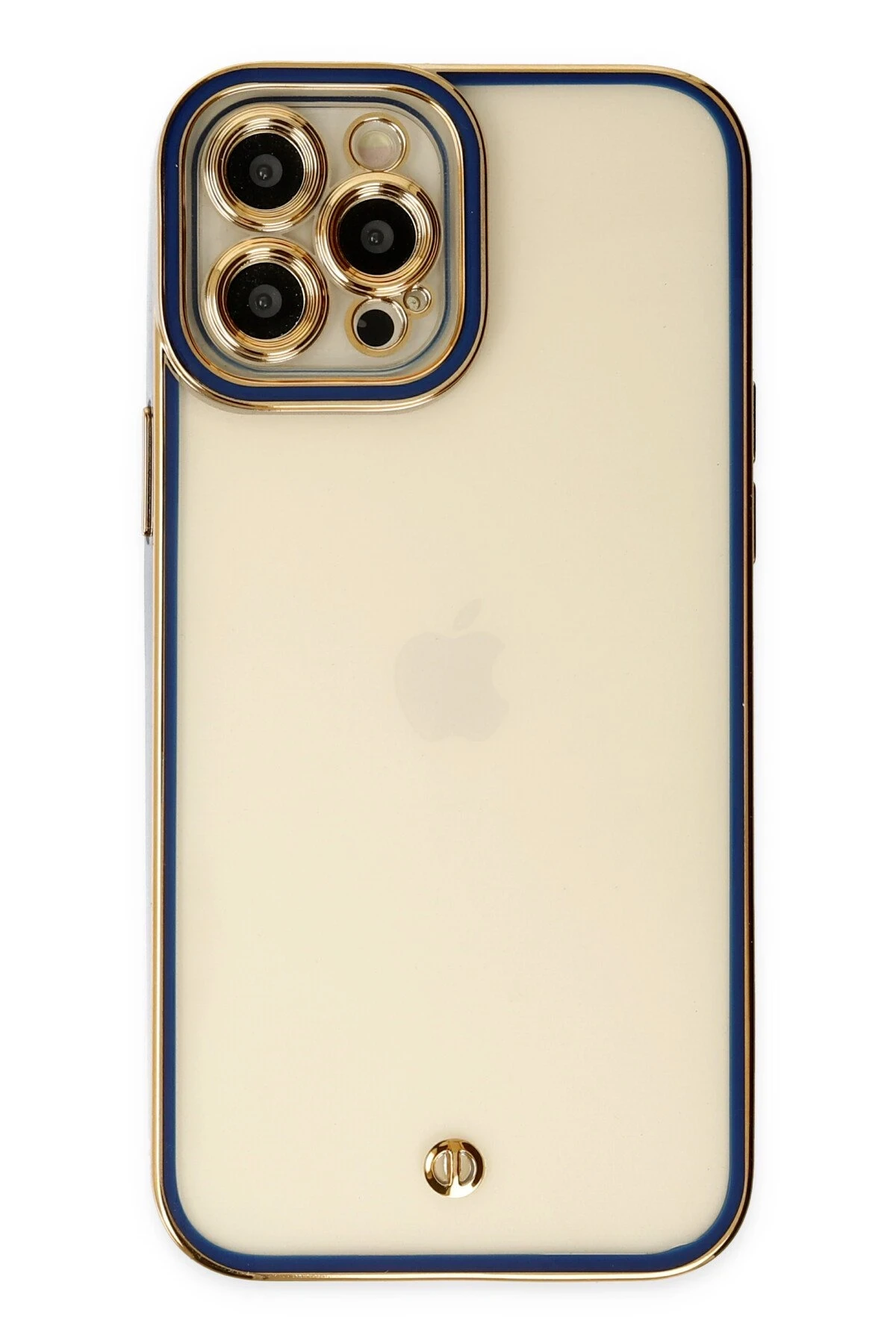 Newface iPhone 12 Pro Max Kılıf Liva Lens Silikon - Mavi