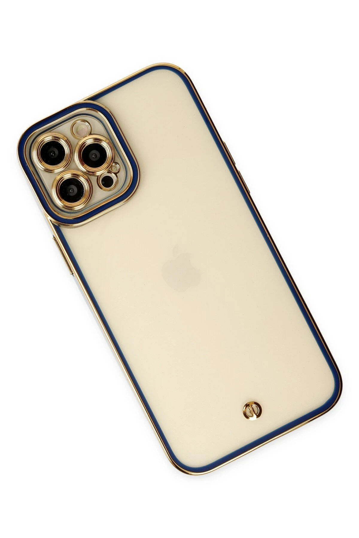 Newface iPhone 12 Pro Max Kılıf Liva Lens Silikon - Mavi