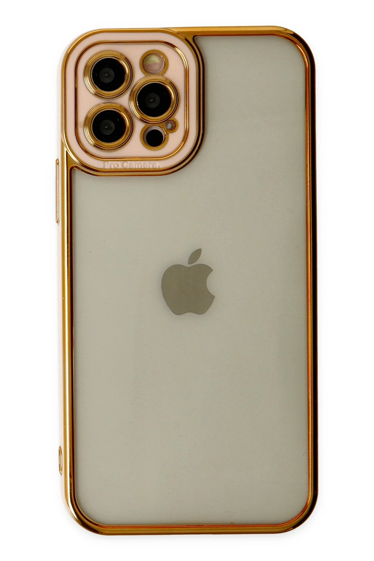 Newface iPhone 12 Pro Max Kılıf Liva Lens Silikon - Rose