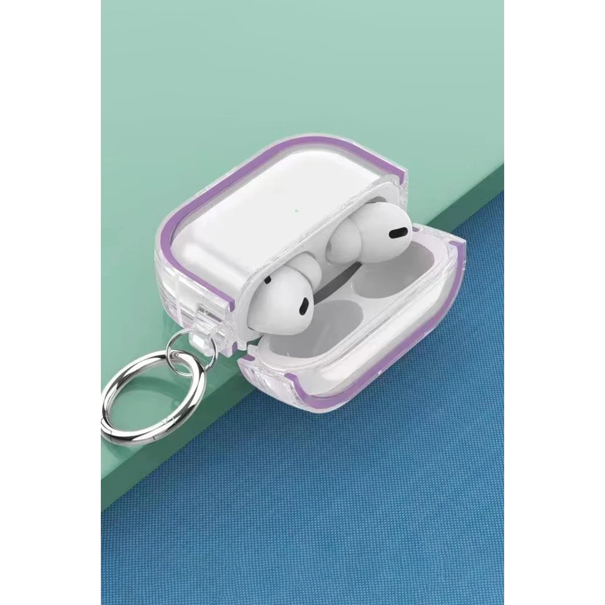 Movenchy Apple Airpods Pro 2 (2.nesil) Shiny Şeffaf Kılıf - Siyah — görsel 5