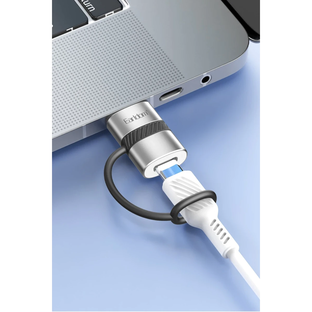 Earldom OT91A Tak Çalıştır USB to Type-C Dönüştürücü - Gümüş