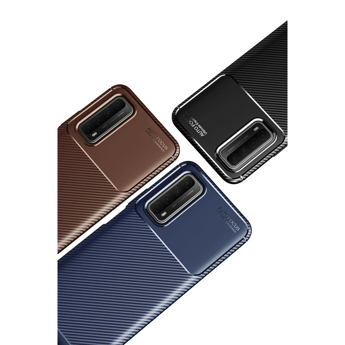 Newface Huawei P Smart 2021 Kılıf Auto Focus Karbon Kapak - Lacivert