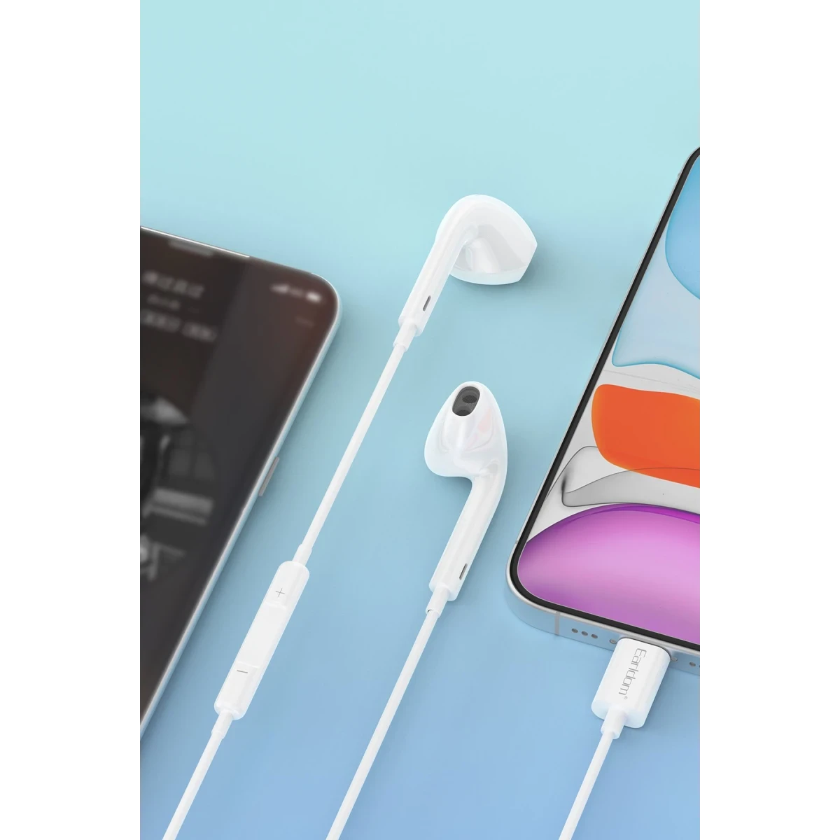 Earldom E74C iPhone 15 Serisi ile Uyumlu Type-C Kablolu Kulaklık - Beyaz