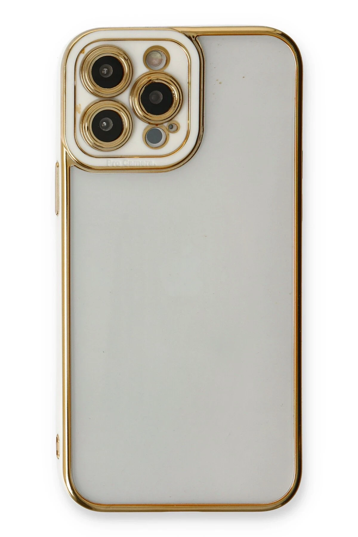 Newface iPhone 13 Pro Kılıf Liva Lens Silikon - Beyaz