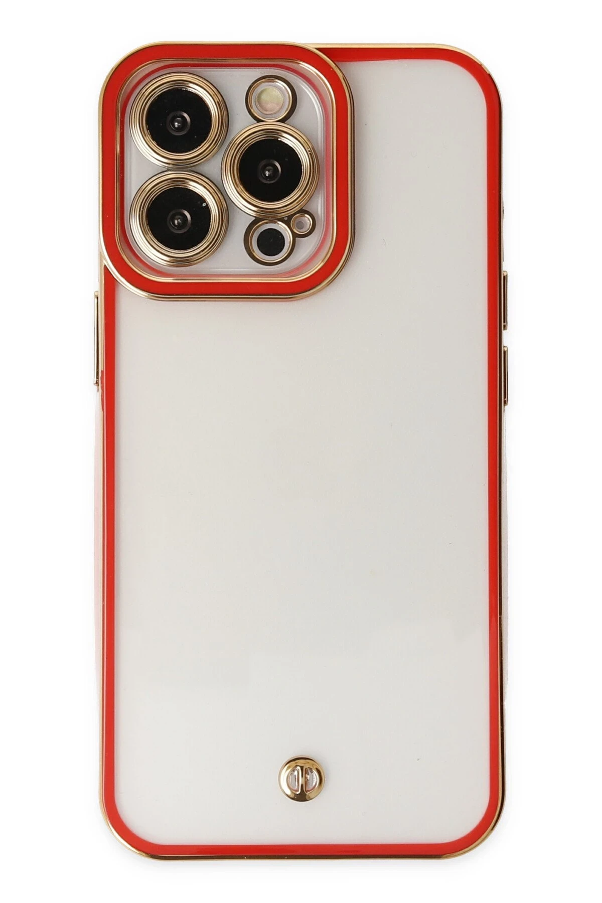 Newface iPhone 13 Pro Kılıf Liva Lens Silikon - Kırmızı