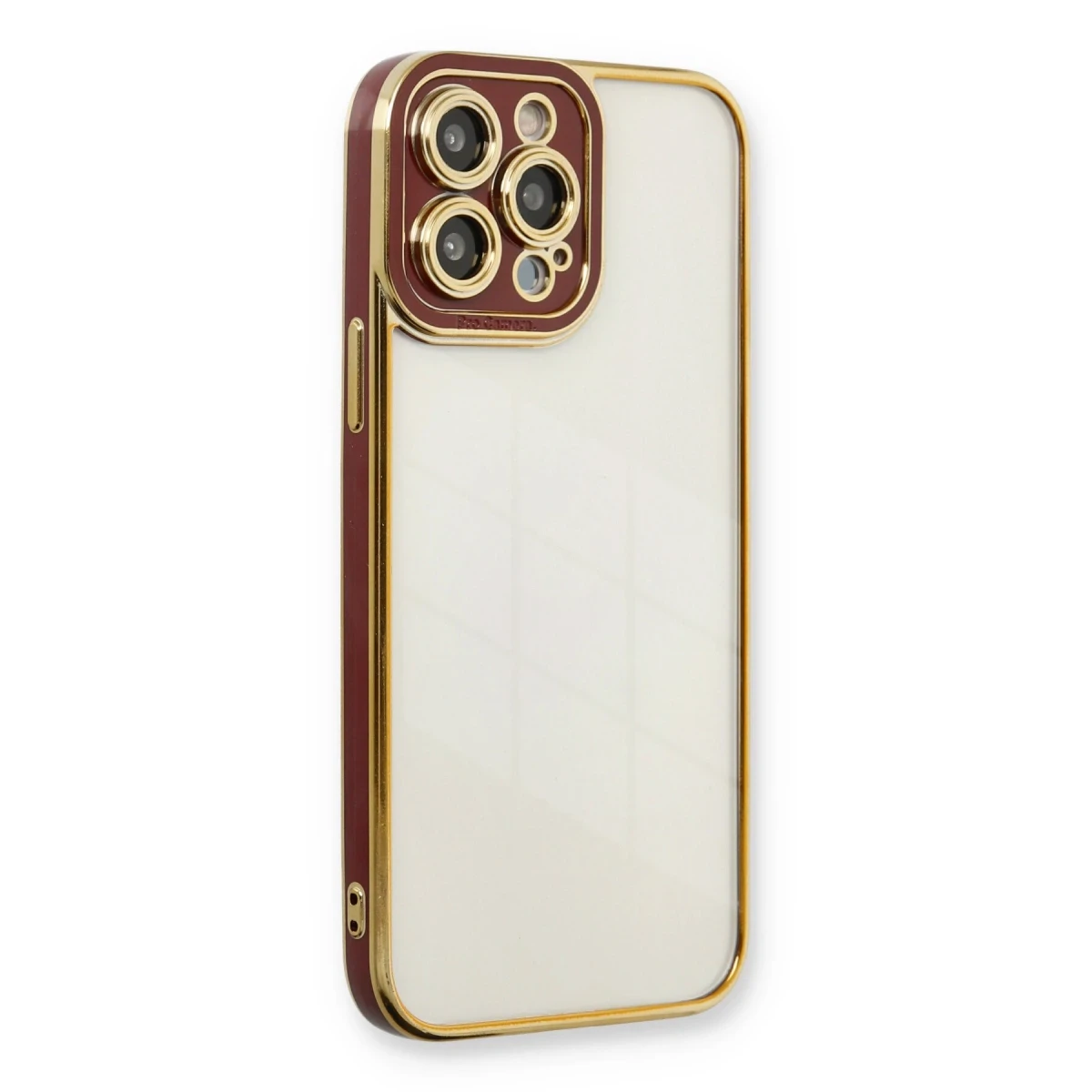 Newface Apple iPhone 13 Pro Kılıf Liva Lens Silikon - Bordo