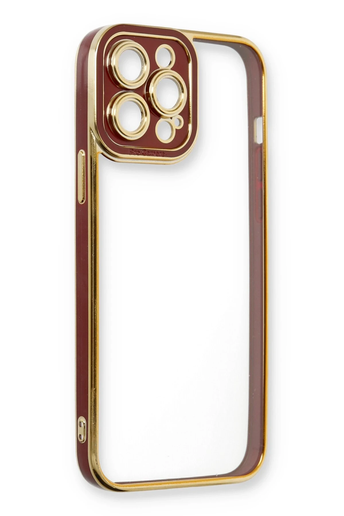 Newface iPhone 13 Pro Kılıf Liva Lens Silikon - Bordo