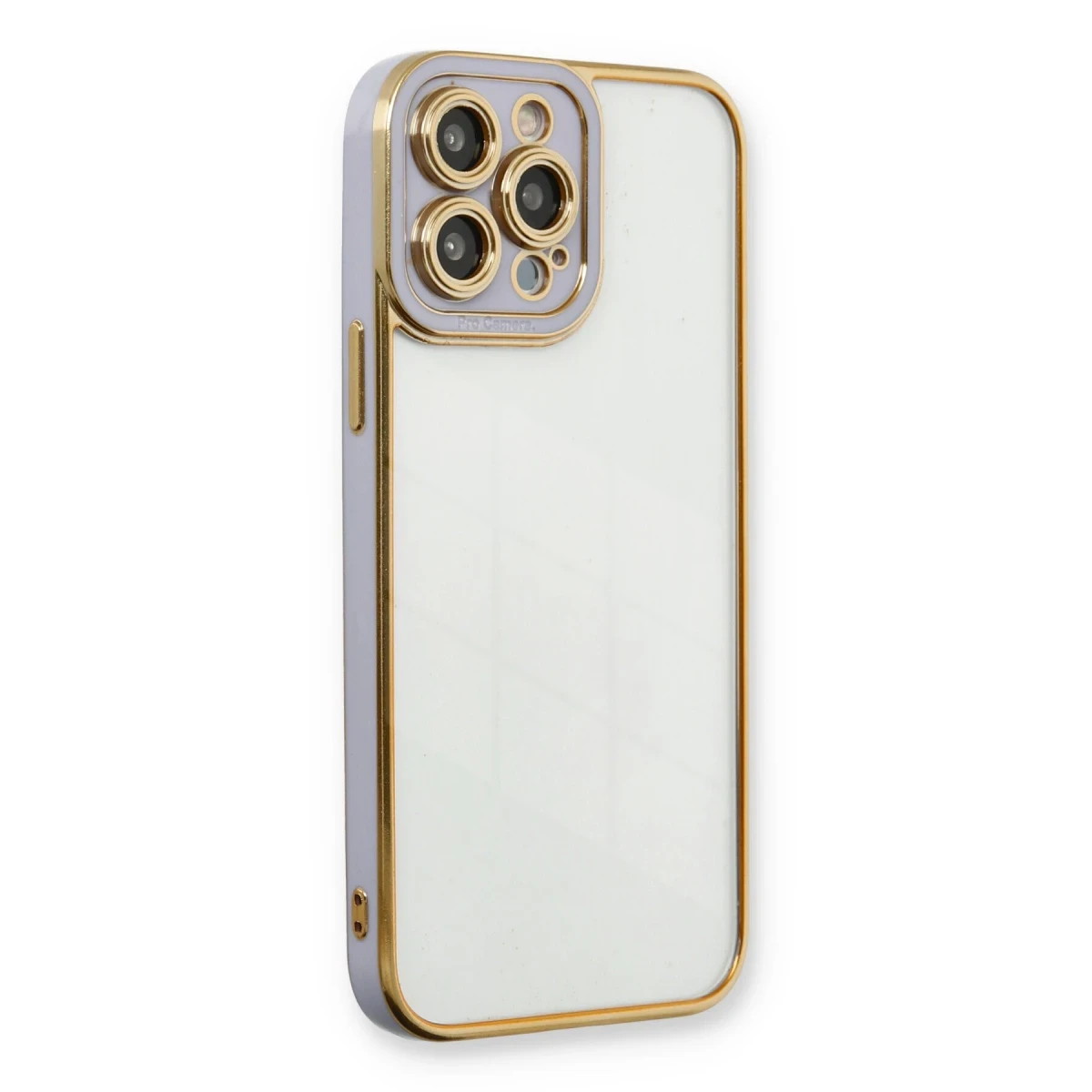 Newface Apple iPhone 13 Pro Kılıf Liva Lens Silikon - Lila
