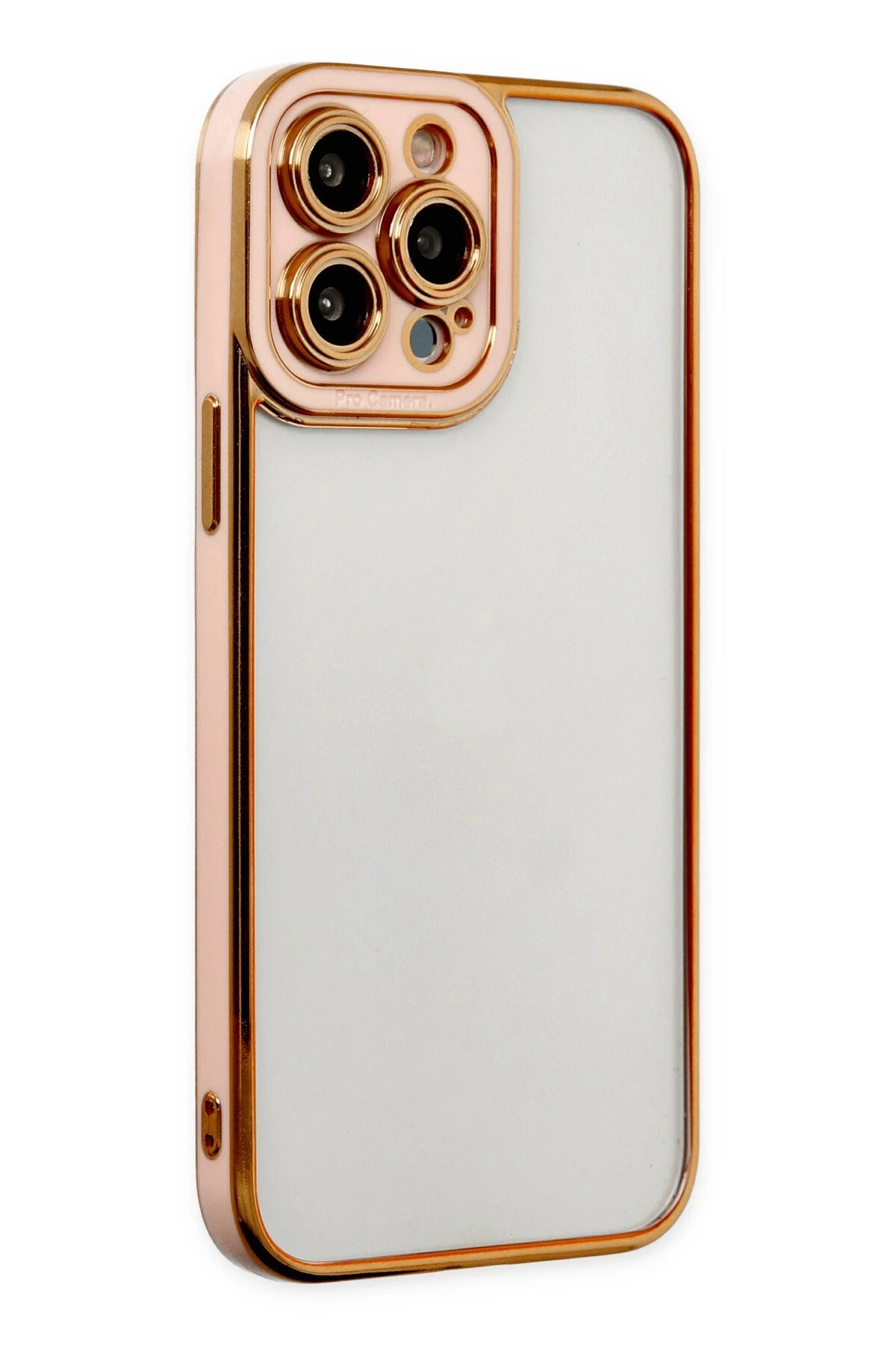 Newface iPhone 13 Pro Kılıf Liva Lens Silikon - Rose