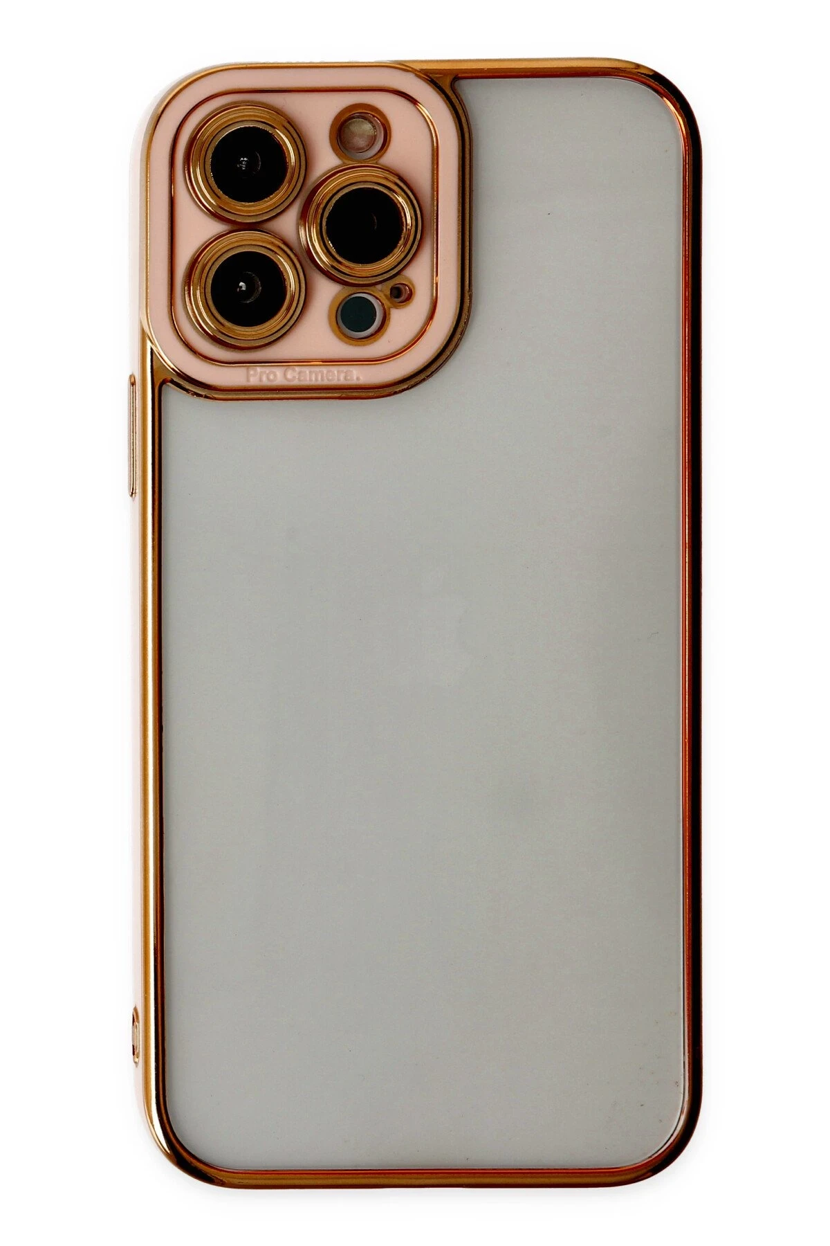 Newface iPhone 13 Pro Kılıf Liva Lens Silikon - Rose