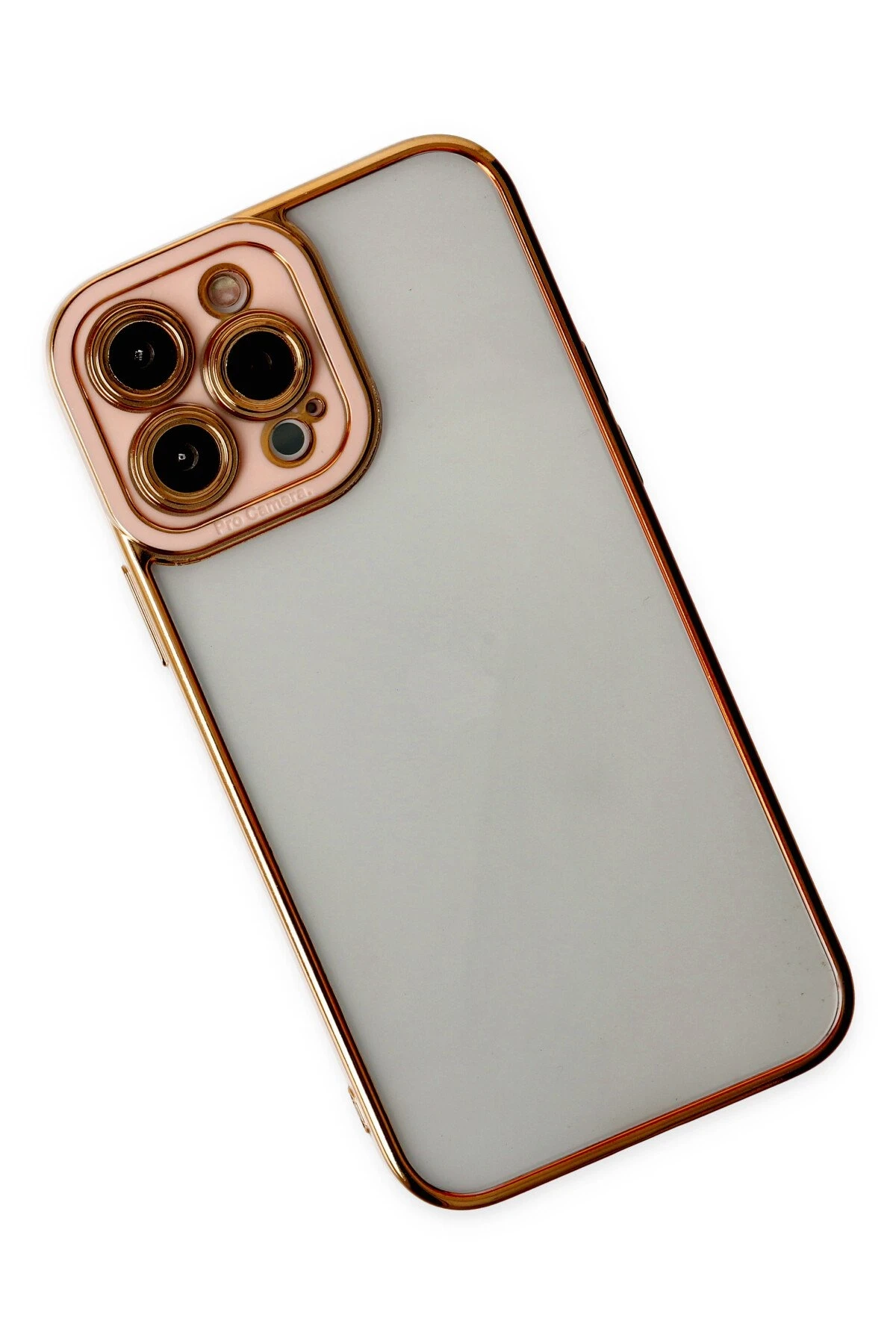 Newface iPhone 13 Pro Kılıf Liva Lens Silikon - Rose