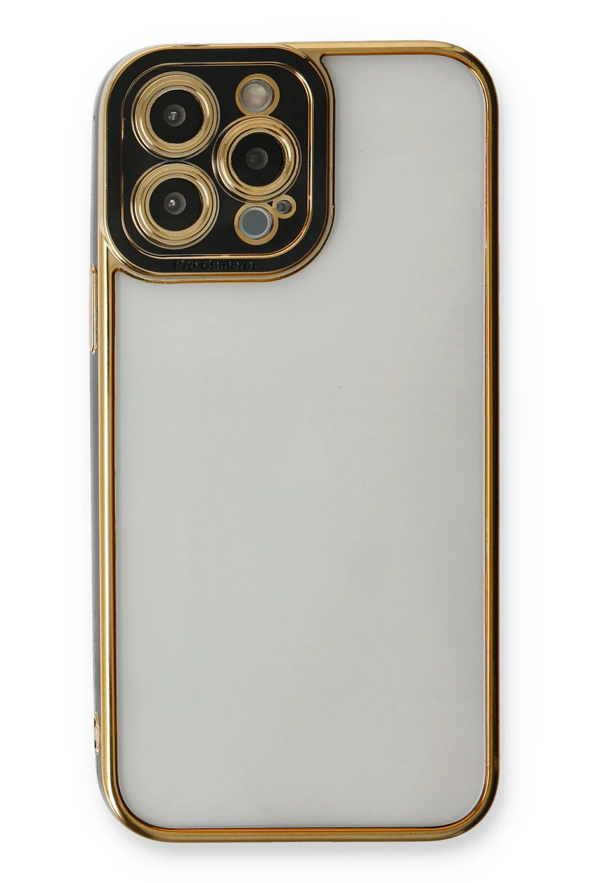 Newface iPhone 13 Pro Max Kılıf Liva Lens Silikon - Siyah