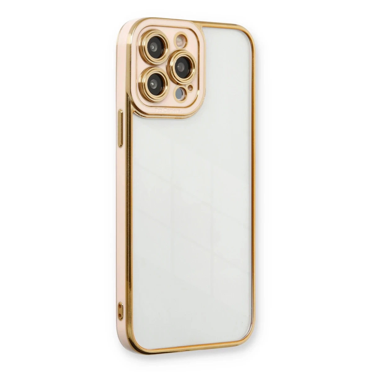 Newface Apple iPhone 13 Pro Max Kılıf Liva Lens Silikon - Pudra