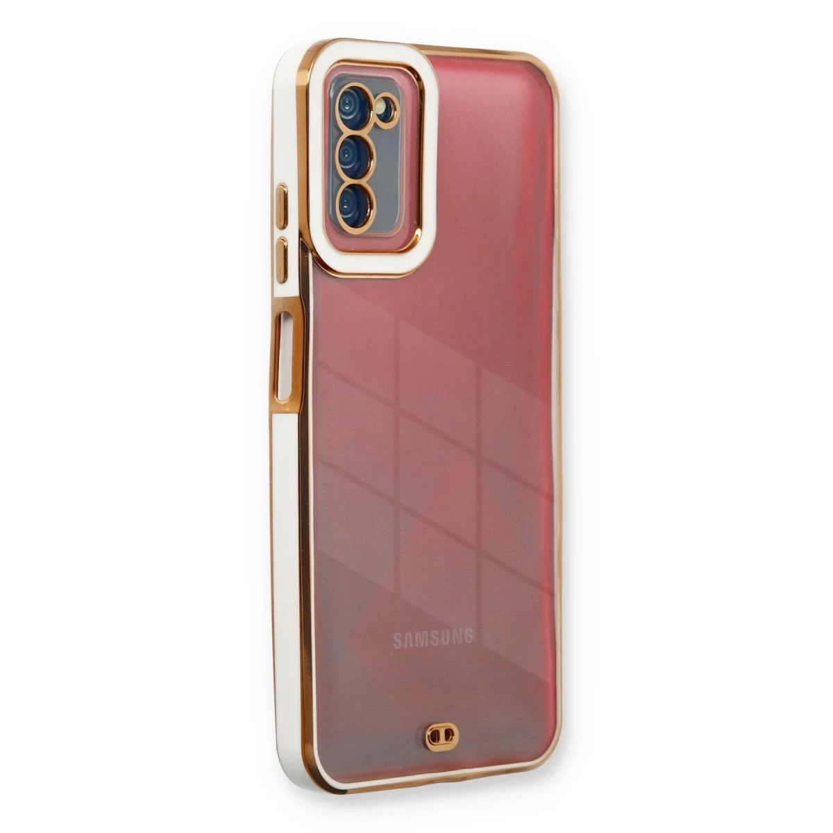 Newface Samsung Galaxy A03S Kılıf Liva Lens Silikon - Beyaz