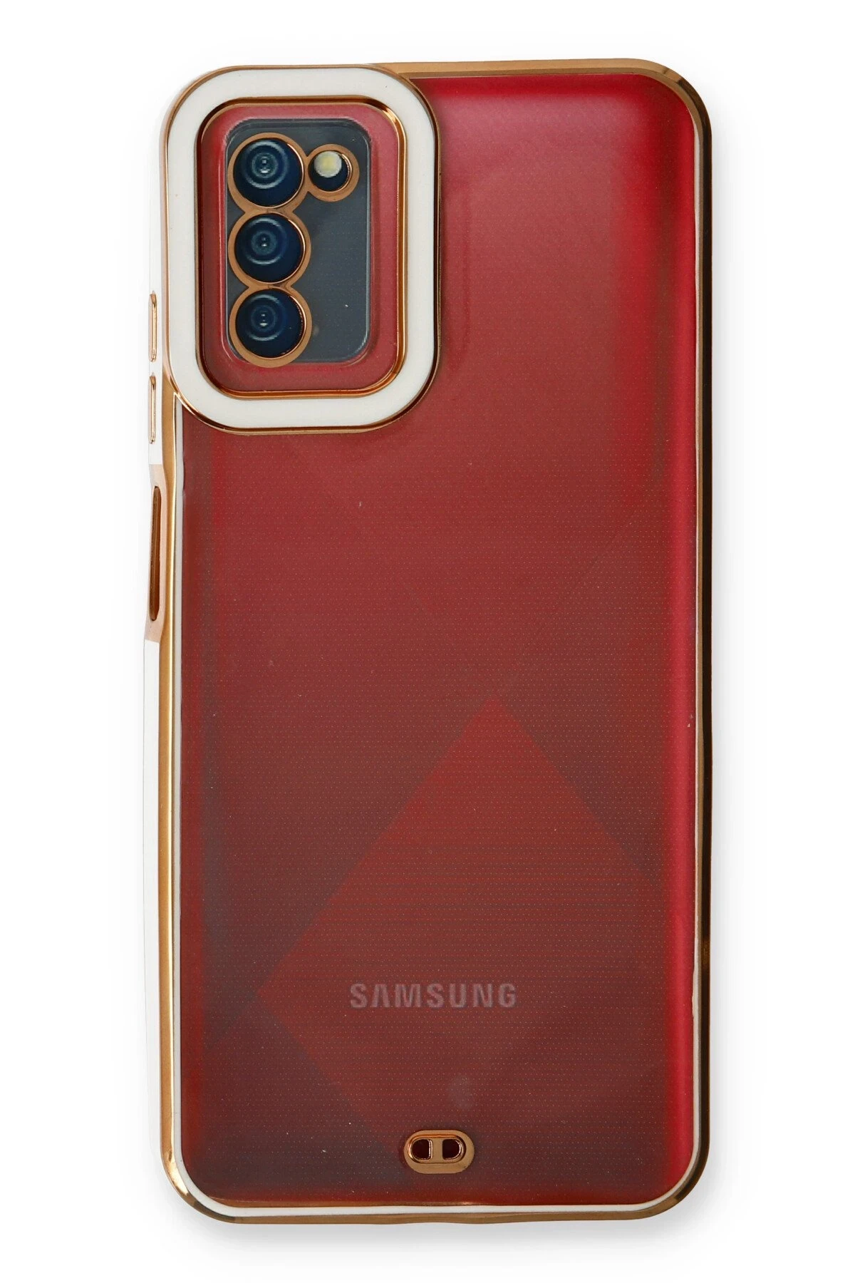 Newface Samsung Galaxy A03S Kılıf Liva Lens Silikon - Beyaz