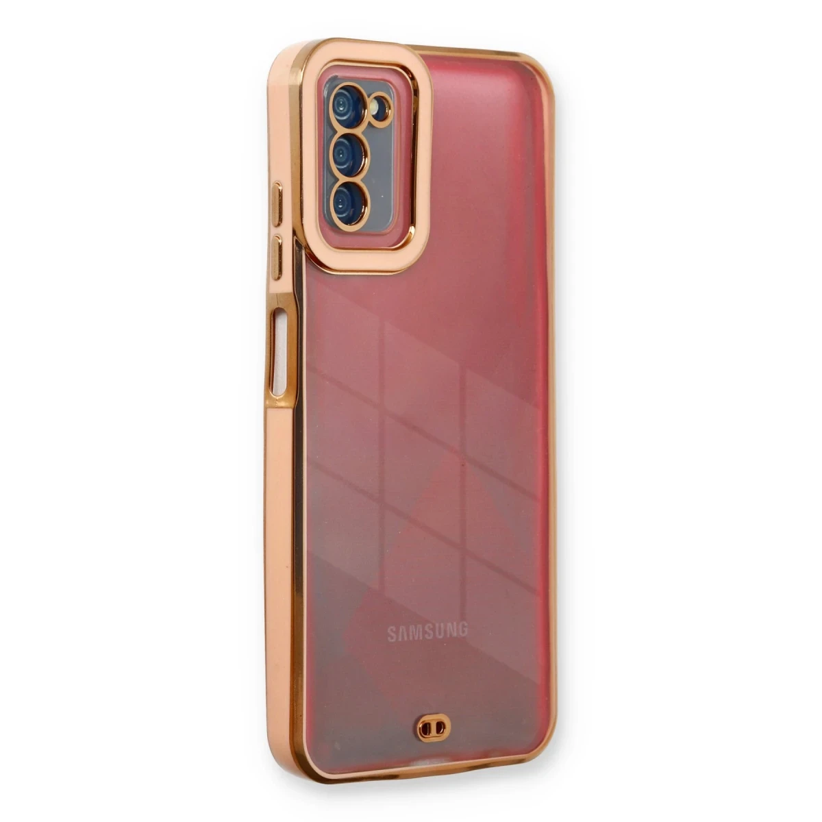 Newface Samsung Galaxy A03S Kılıf Liva Lens Silikon - Rose