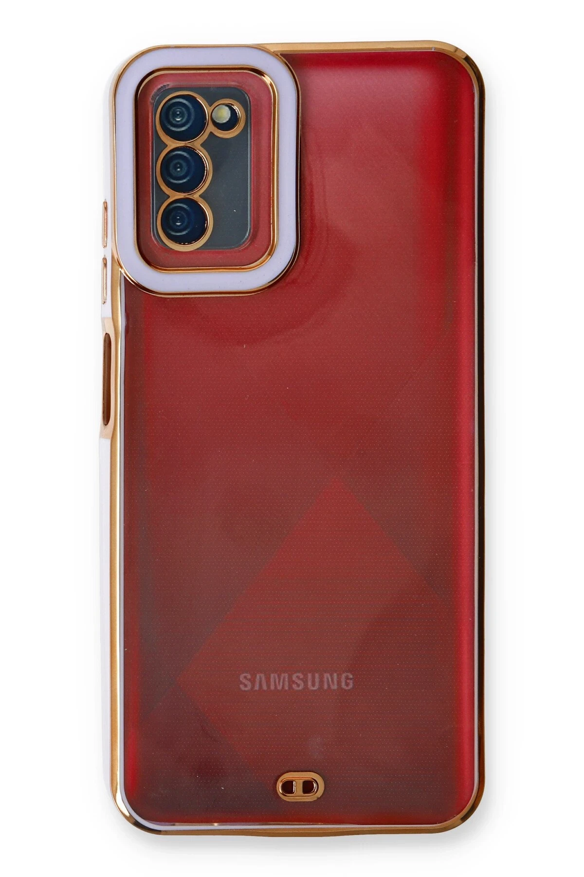 Newface Samsung Galaxy A03S Kılıf Liva Lens Silikon - Lila