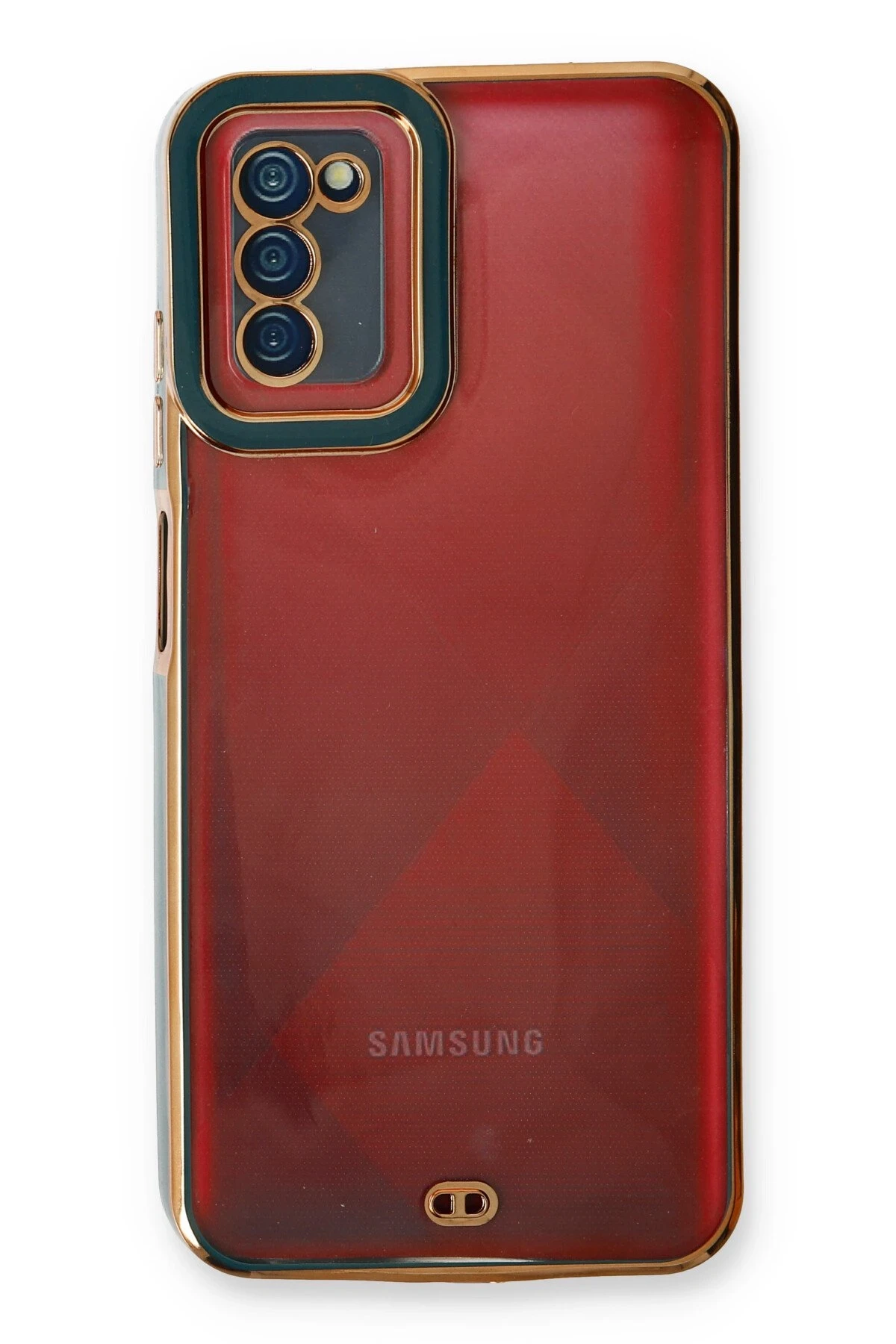 Newface Samsung Galaxy A03S Kılıf Liva Lens Silikon - Yeşil