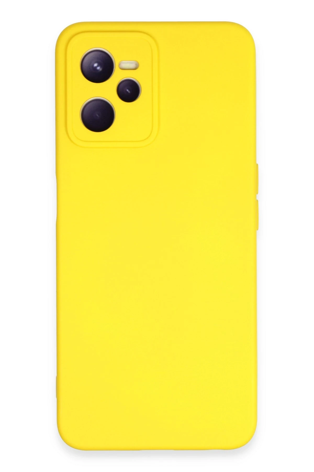 Newface Realme C35 Kılıf Nano içi Kadife Silikon - Sarı