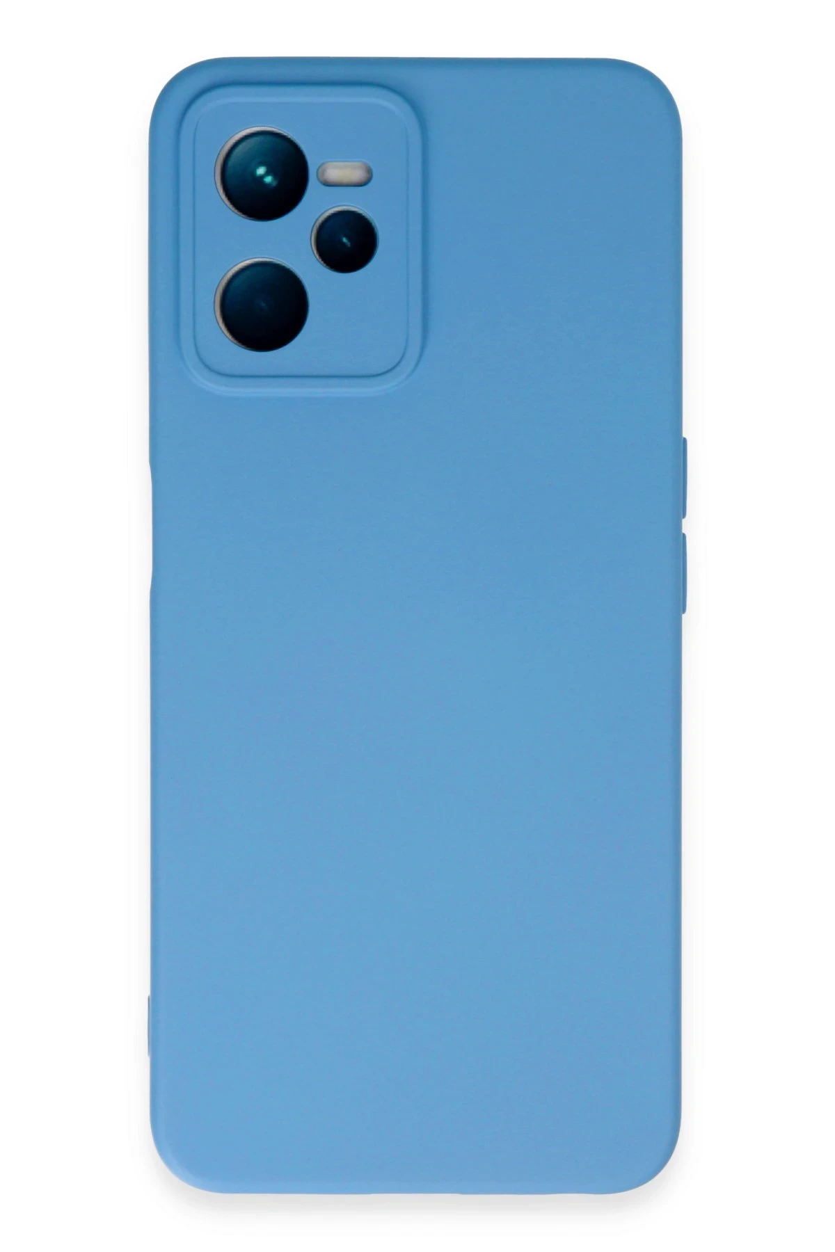 Newface Realme C35 Kılıf Nano içi Kadife Silikon - Mavi