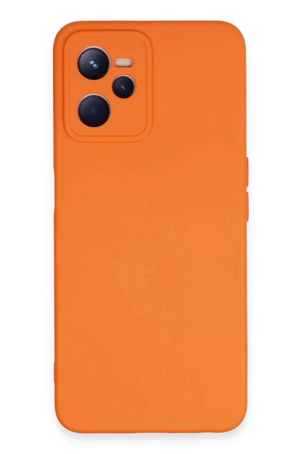 Newface Realme C35 Kılıf Nano içi Kadife Silikon - Turuncu