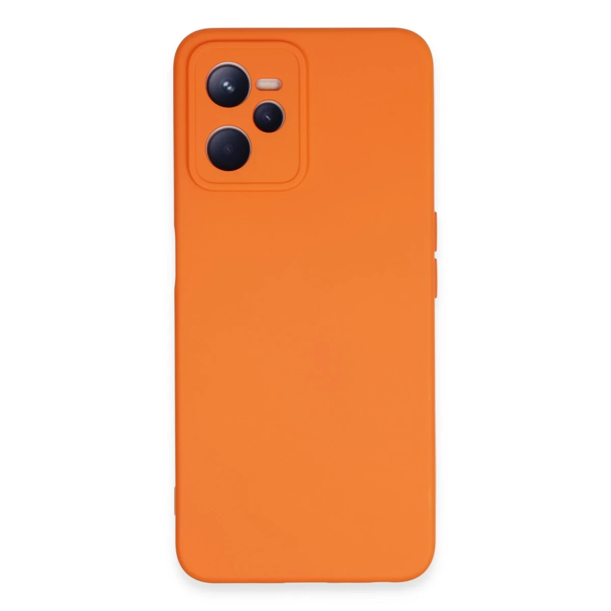 Newface Realme C35 Kılıf Nano içi Kadife Silikon - Turuncu