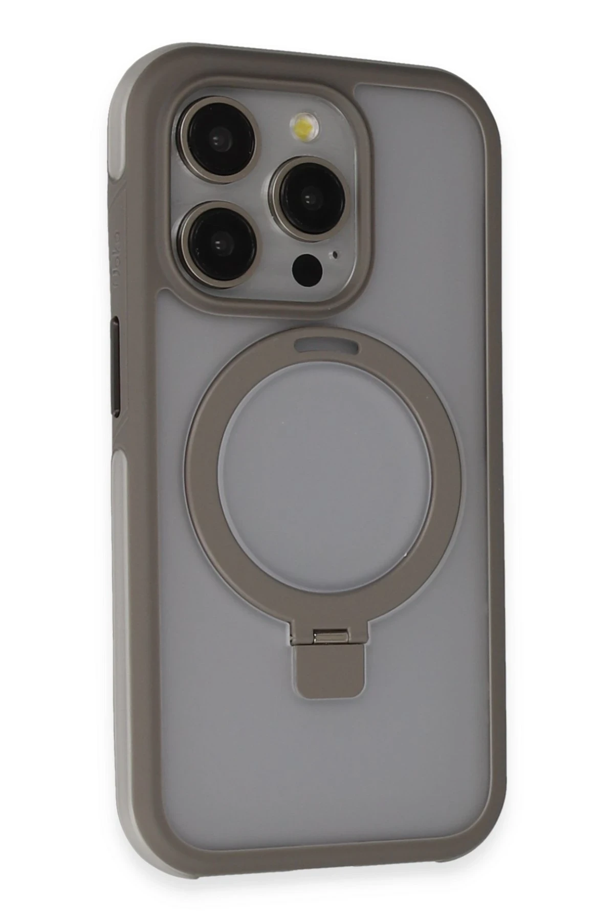 Joko iPhone 15 Pro Zorda Airbag Magsafe Standlı Kapak - Titan Gri