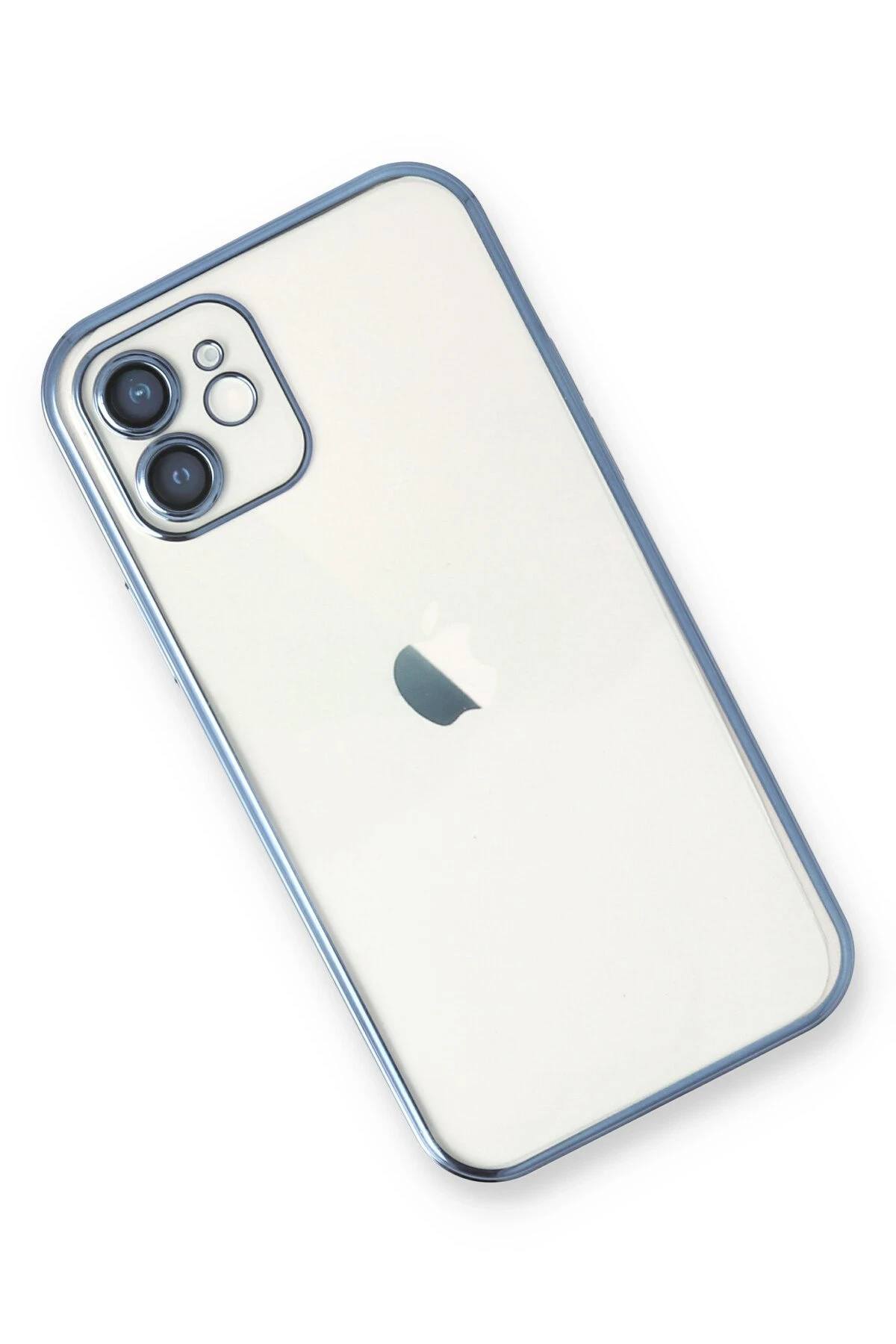 Newface iPhone 12 Kılıf Razer Lensli Silikon - Açık Mavi