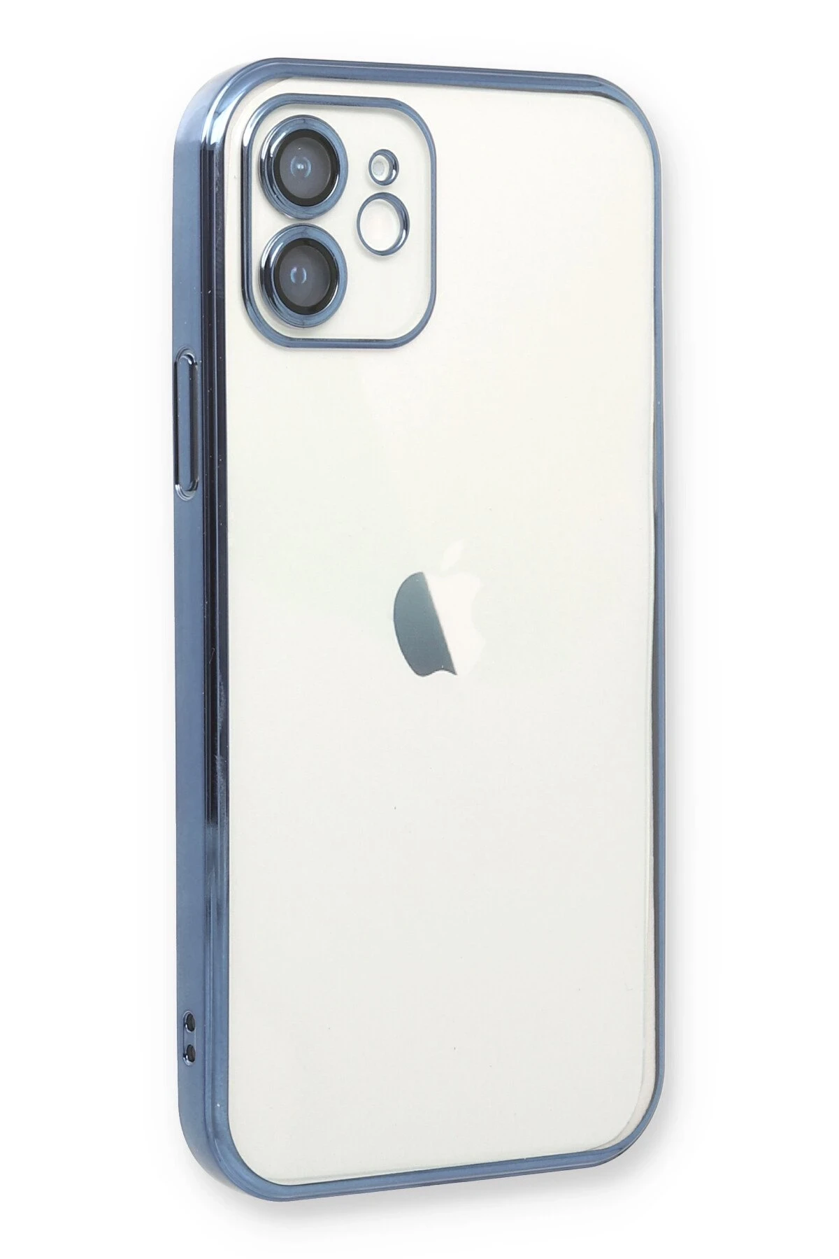 Newface iPhone 12 Kılıf Razer Lensli Silikon - Açık Mavi
