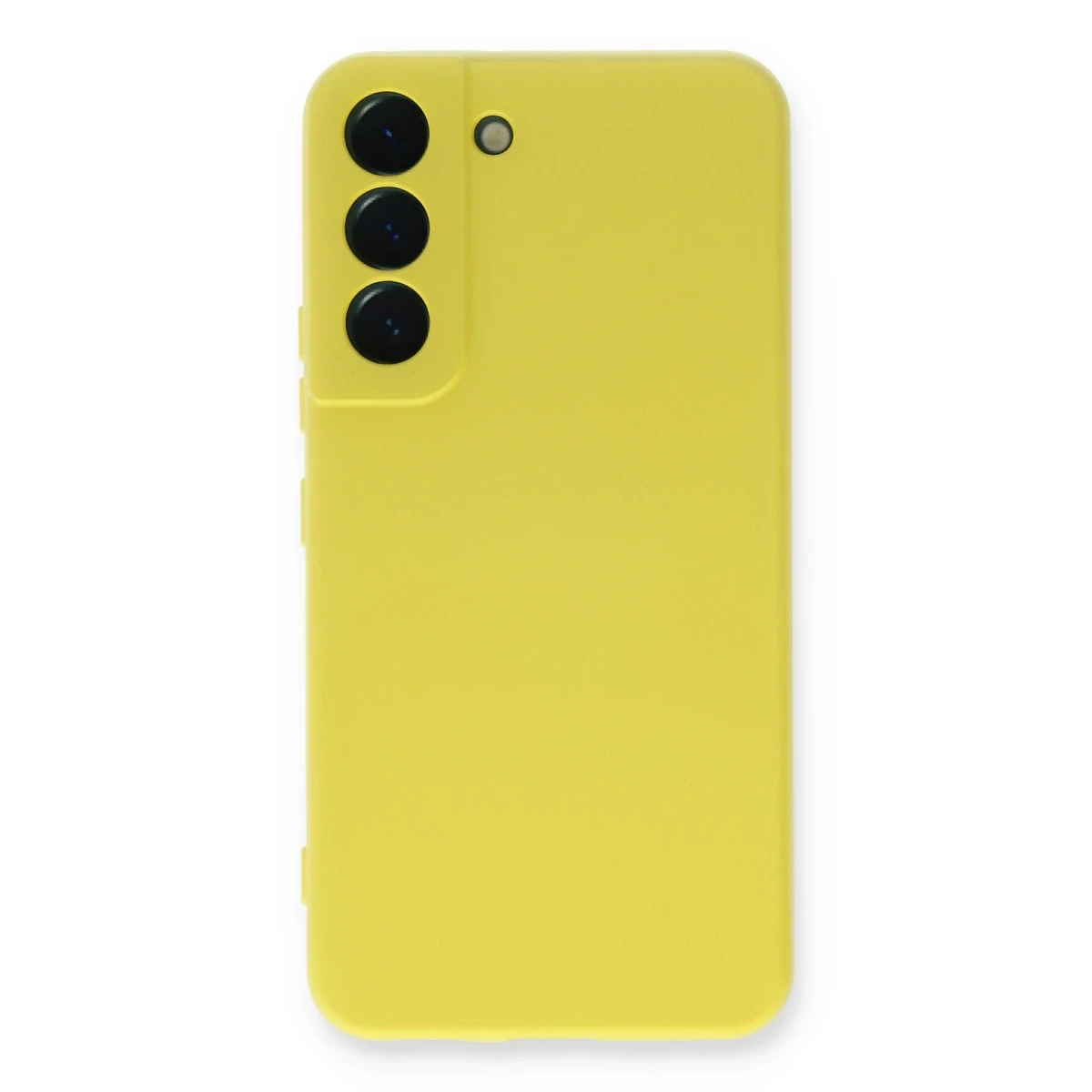 Newface Samsung Galaxy S22 Plus Kılıf Nano içi Kadife Silikon - Sarı
